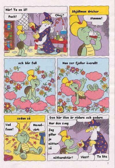 Ännu en dubbning av bamse. Nu dricker själlman öl.