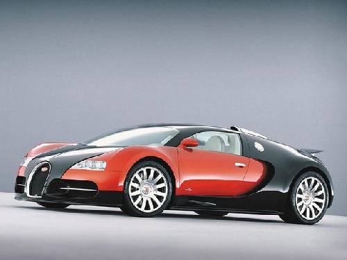Här är en röd bugatti veyron