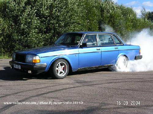 Volvo 240 burnout.