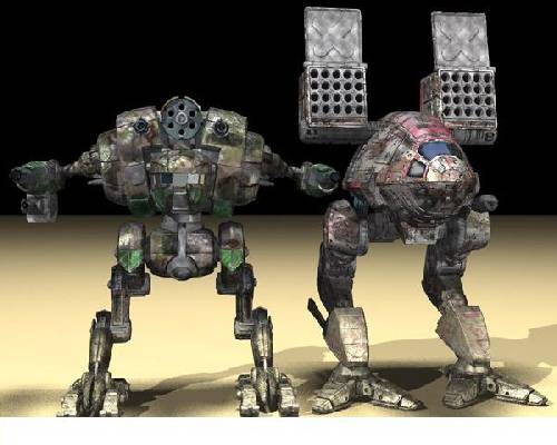 2 Battlemechs.

Modellen Uezil till vänster
Modellen Catapult till höger.