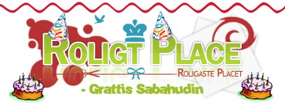 En Födelsedag logga till siten www.roligtplace.2u.se som är gjord av Royan!
