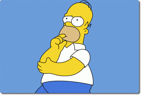 Homer står och tänker....
