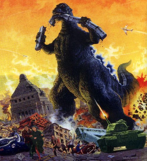 godzilla igen, man SKA se dom filmerna, dom e bra
