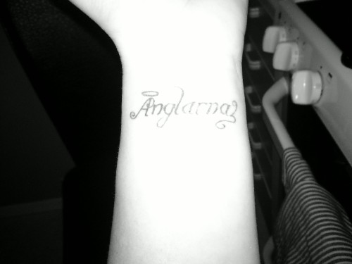 Änglarna tatuerat på handleden =)