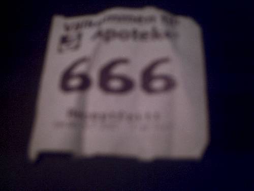 666 is the name of the beast
ganska scary från apoteket också