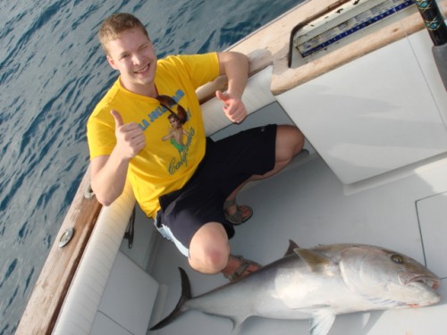 Min Första Amberjack vägde en 13-14 Kg men senare kom STOREBROR!