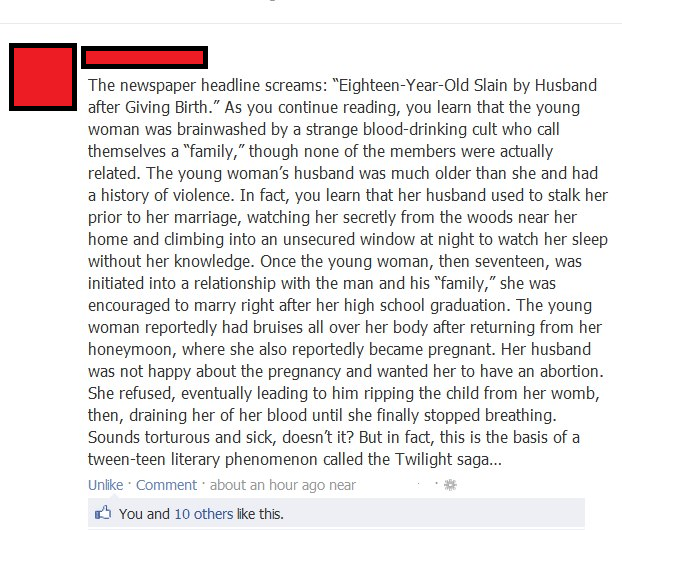 En historia hittad på Facebook