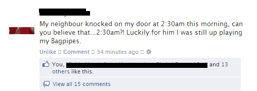 Facebook status
