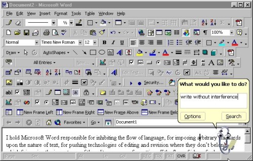 Roligt interface i Word 97