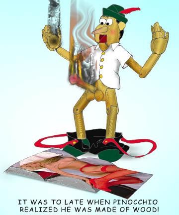 Pinocchio upptäcker att han är gjord av