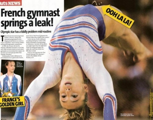Gymnast kissar på sig