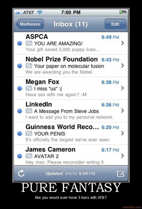Fantasi iPhone-inbox