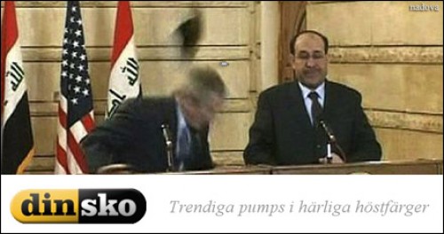 George Bush gör reklam för skor