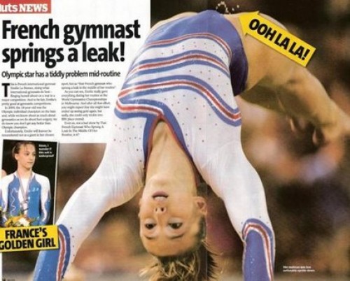 Gymnast kissar på sig