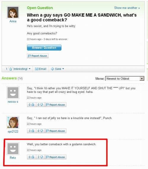 Get me a sandwich