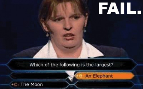 Vad är störst av en elefant och månen?