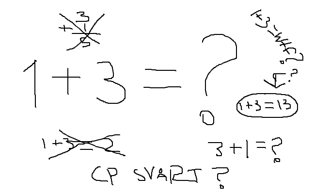 1+3=?