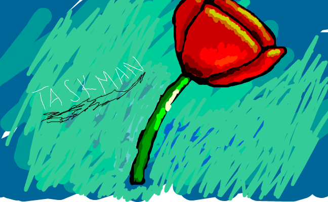 Taskig blomma