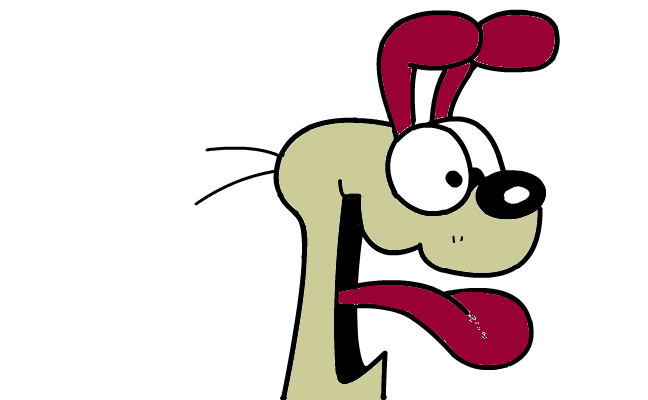 Odie dog.