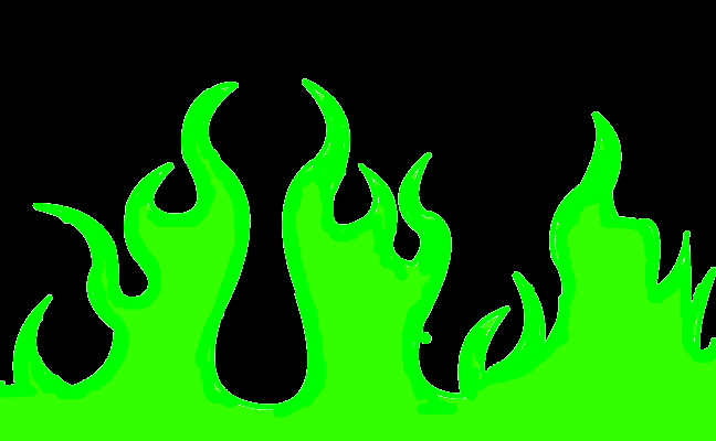 green flames