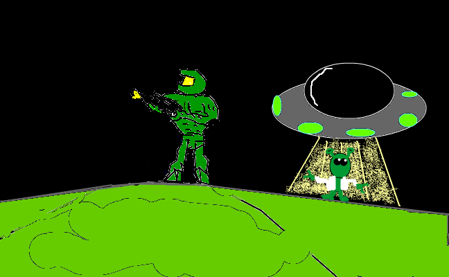 halo and disco alien