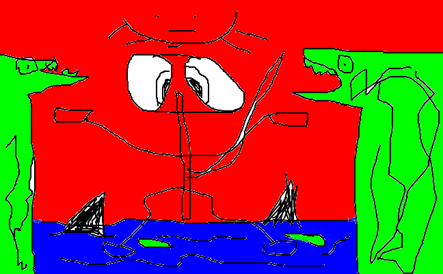 drågad apa ramlar i