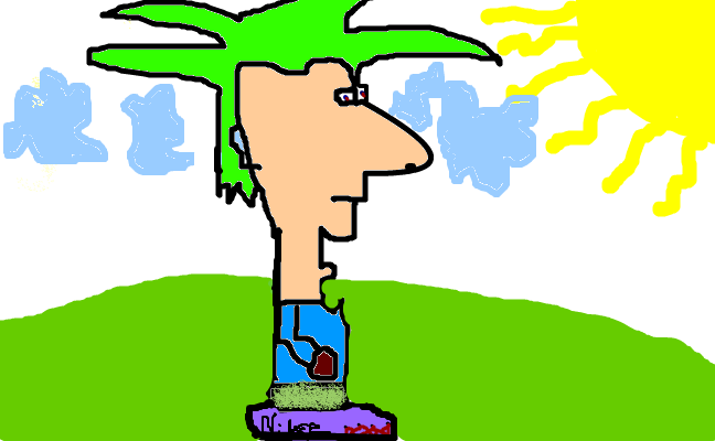 en gubbe, solig dag