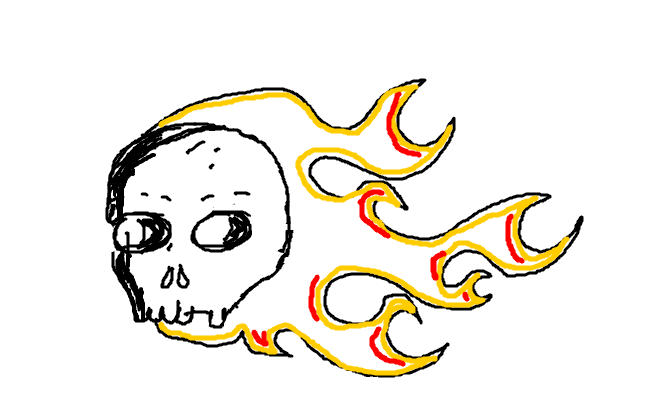 Flame skull
