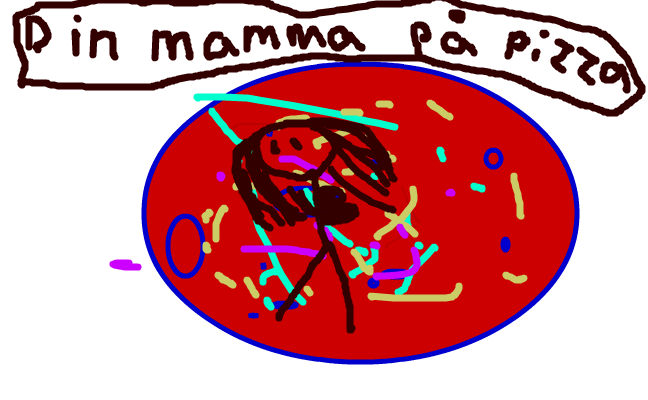din mamma på pizza