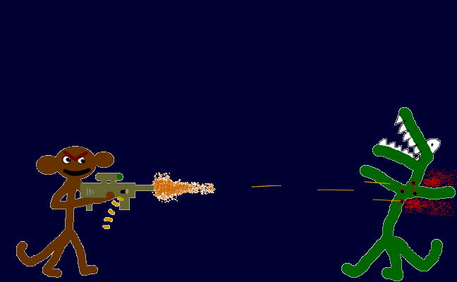Apa dödar krokodil