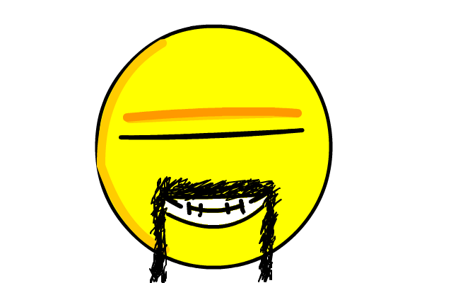 skäggig smily
