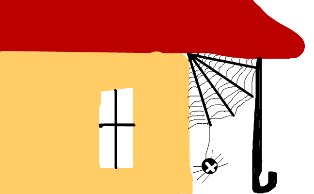 hus med spindelnät