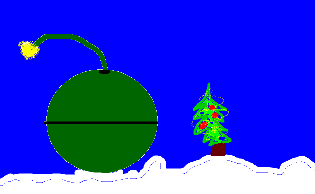 julgran och fyverker