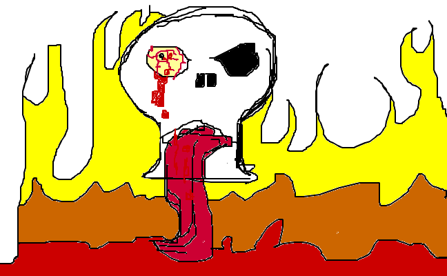Burning skull