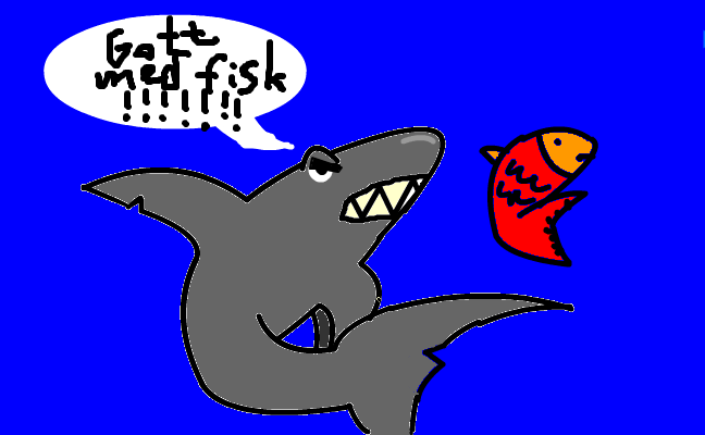 hajen jagar fisken:)