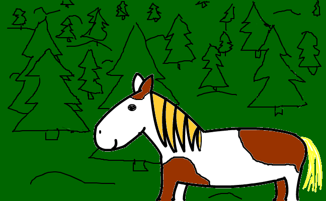 häst i skogen
