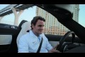 Bild från Federer testkör en 2012 SLS AMG Roadster 