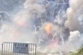 Bild från New York polisen smäller av fyrkverkerier