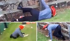 Bild från berusad irländaren har problem med staket
