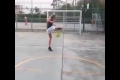 Bild från Girl in high heels skillfully playing football